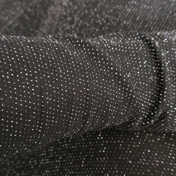 Shiny Black Glitter Bodycon Dress with Side Slit - Picture 8 of 8